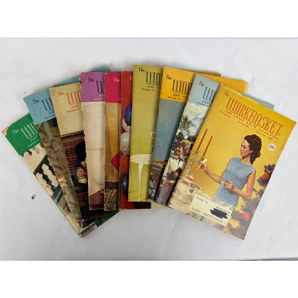 Vintage 1969‎ Workbasket Home Arts Magazine Lot of 10 Knitting Crochet Pattern